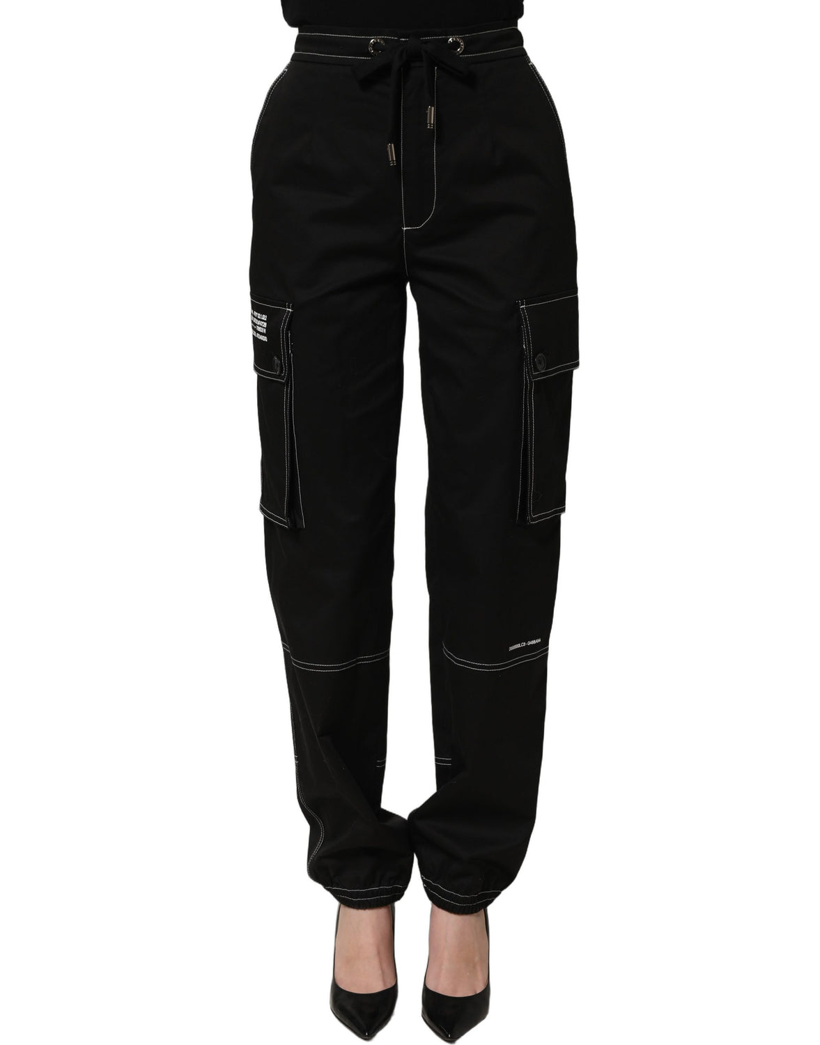 Black Vibe Cargo High Waist Straight Pants