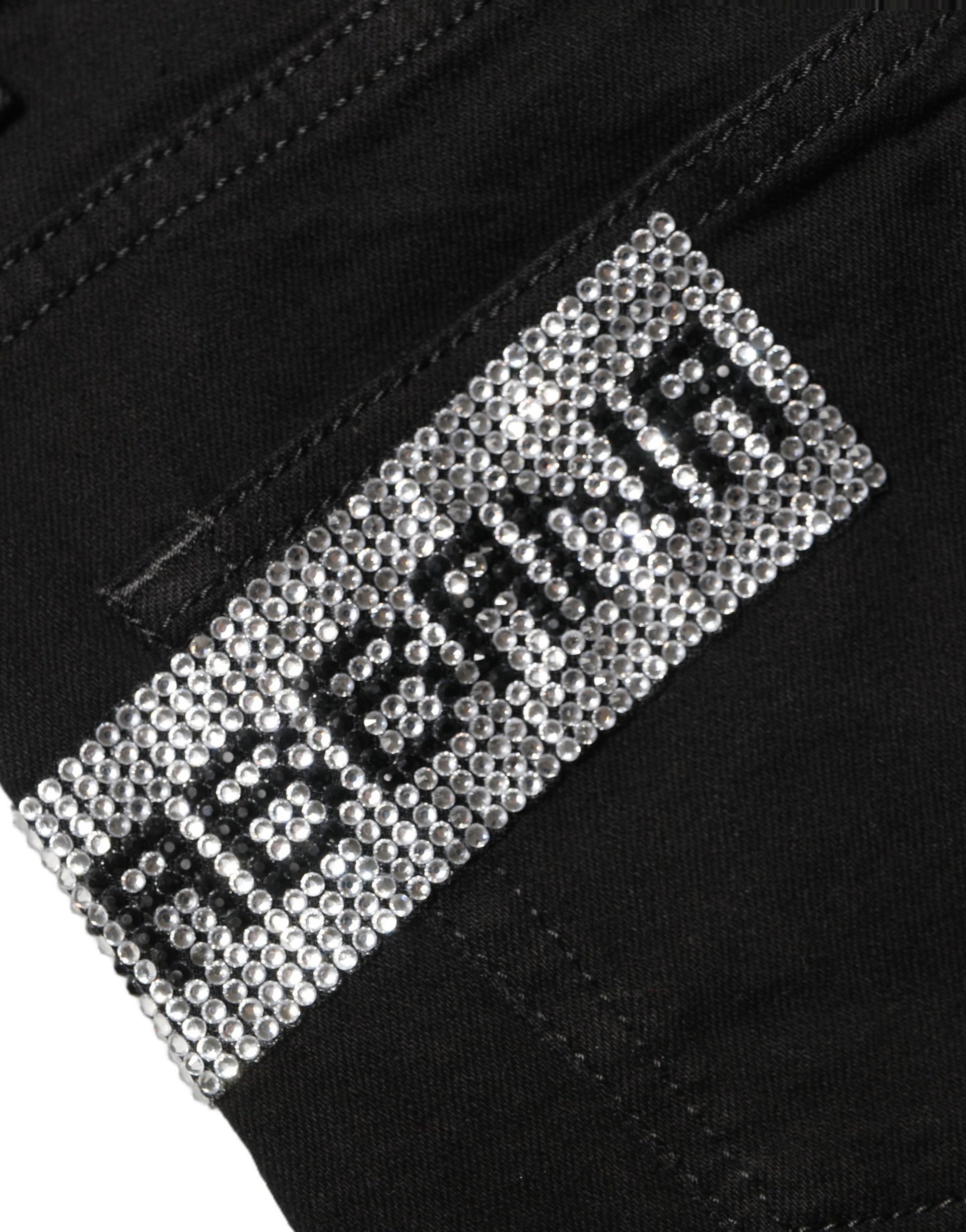 Black Grace Rhinestone HighWaist Denim Jeans