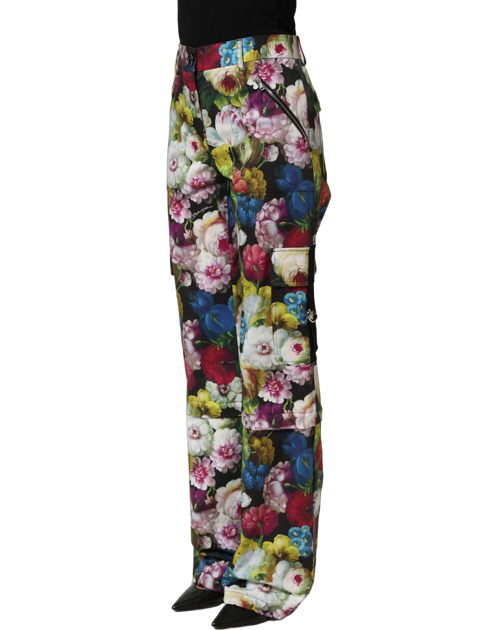 Multicolor Floral High Waist Wide Leg Pants