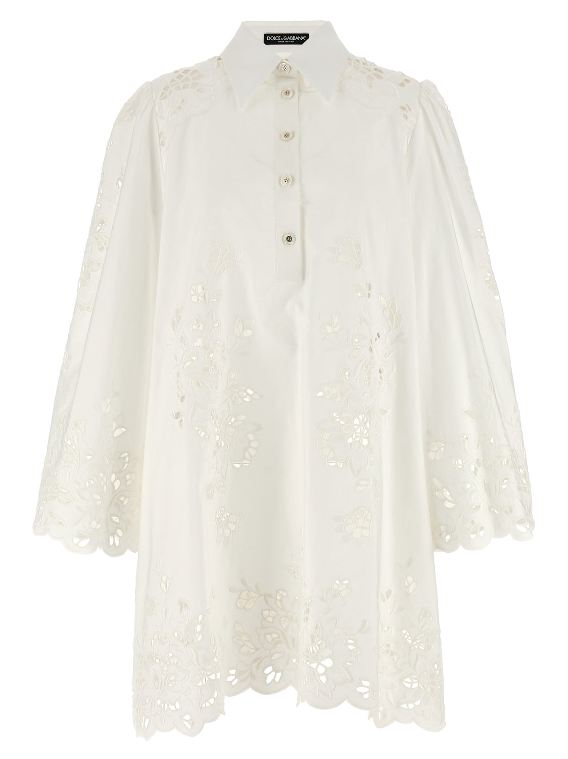 White Cotton Short Dress