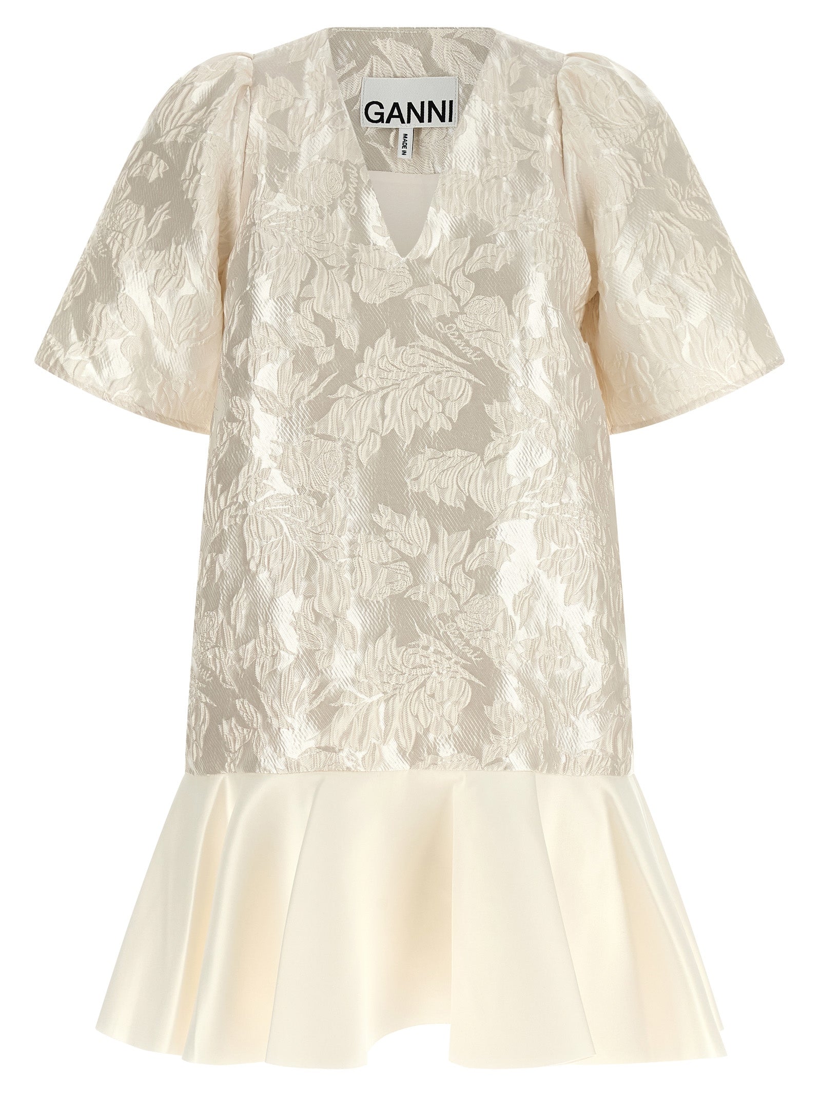 White Polyester Short Dress