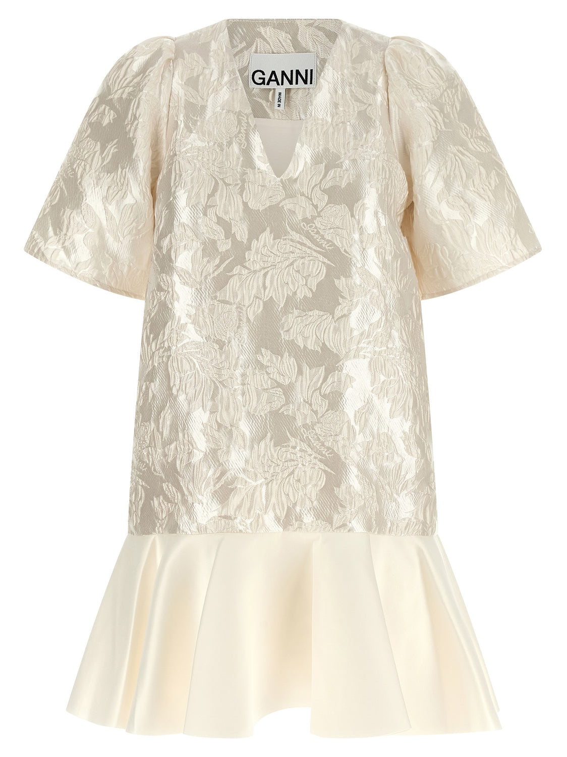 White Polyester Short Dress