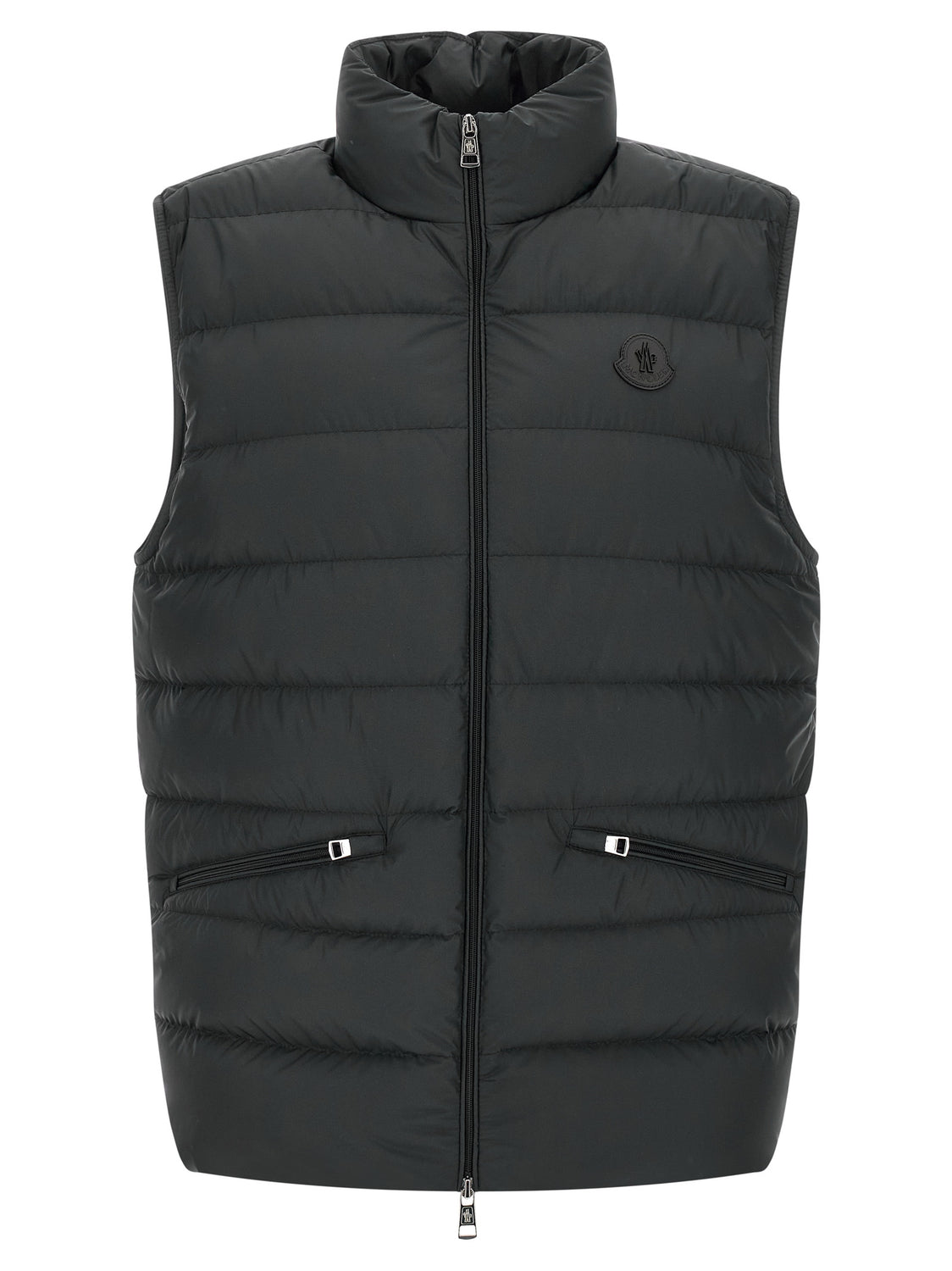Black Polyester Sleeveless Jacket