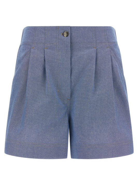 Blue Cotton Bermuda Shorts