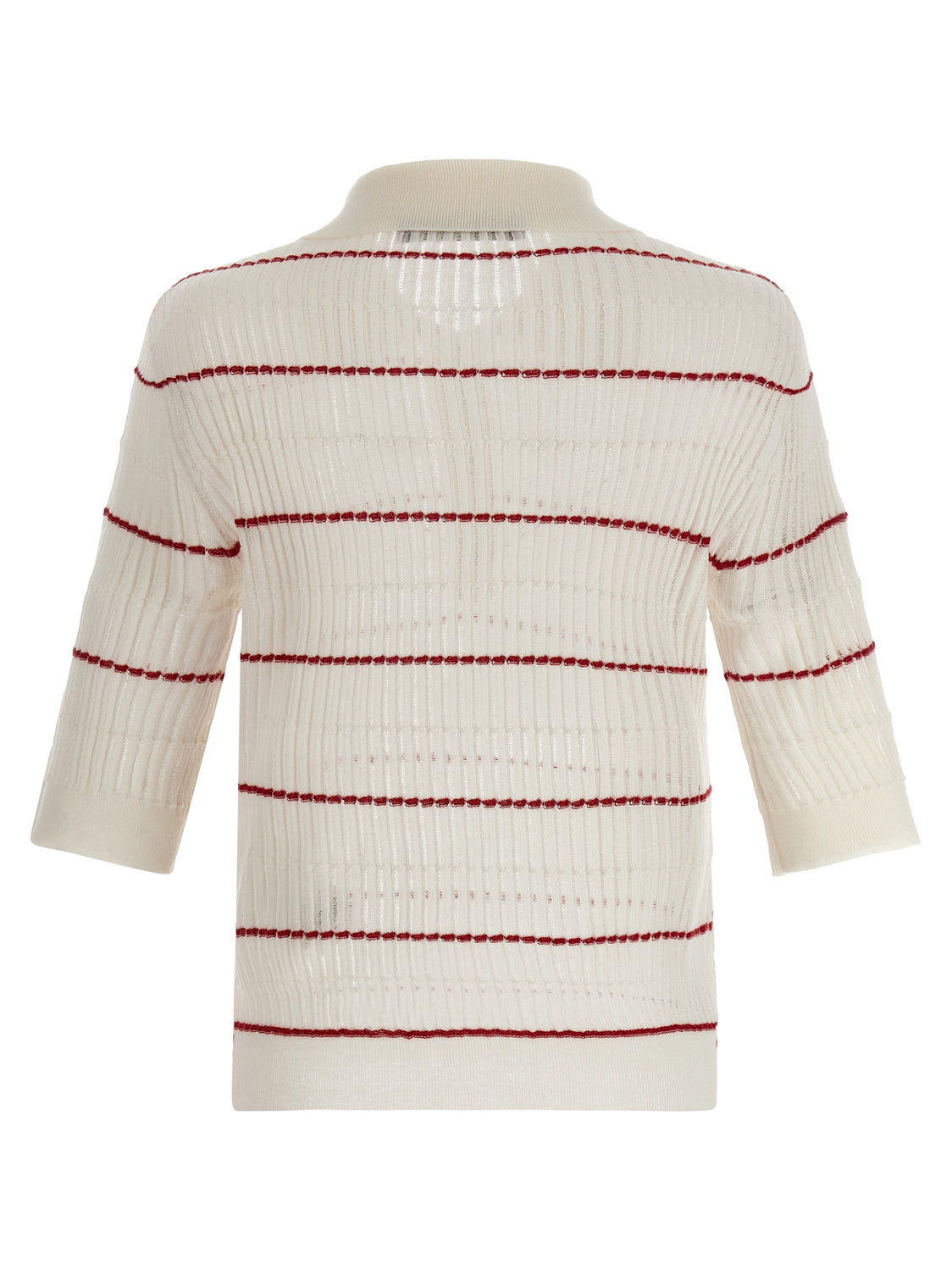 White Silk Polo Shirt