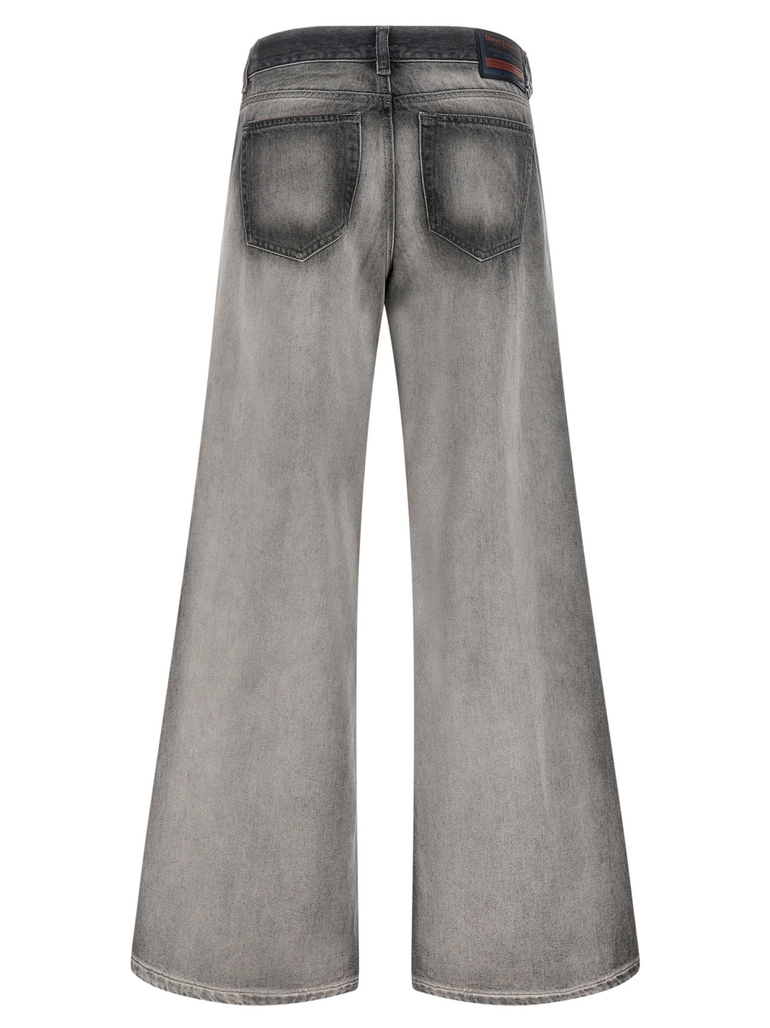 Gray Cotton Flared Jeans