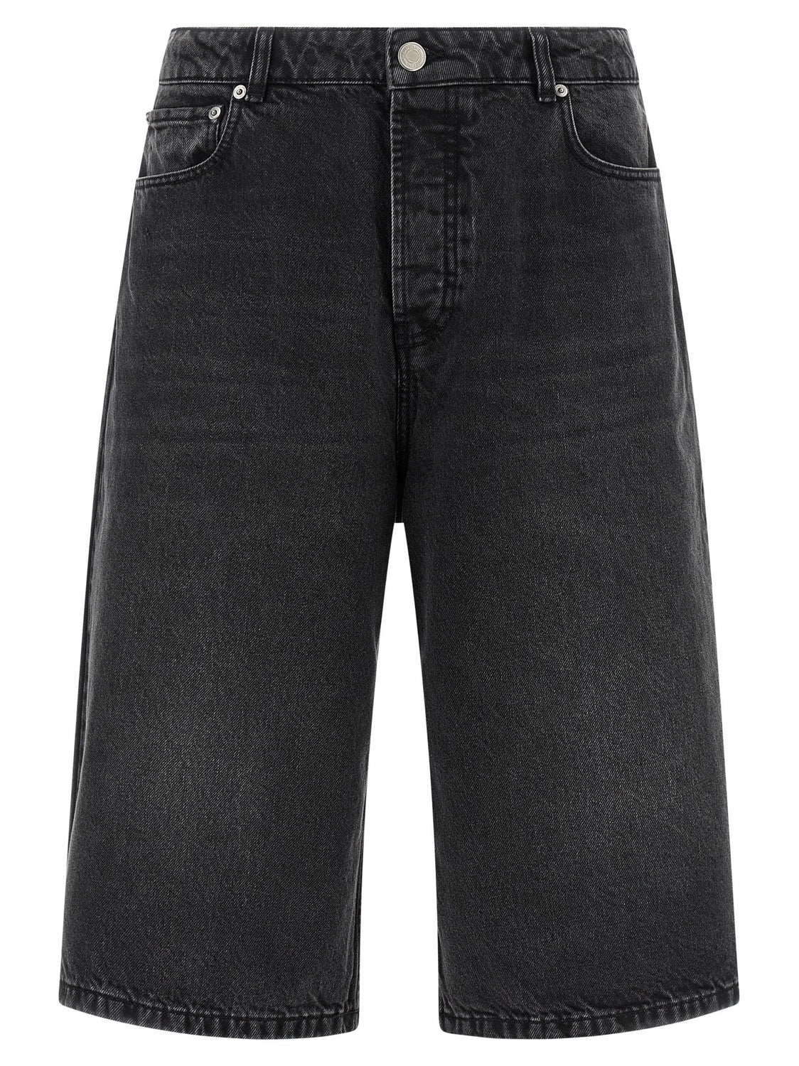 Black Cotton Bermuda Shorts