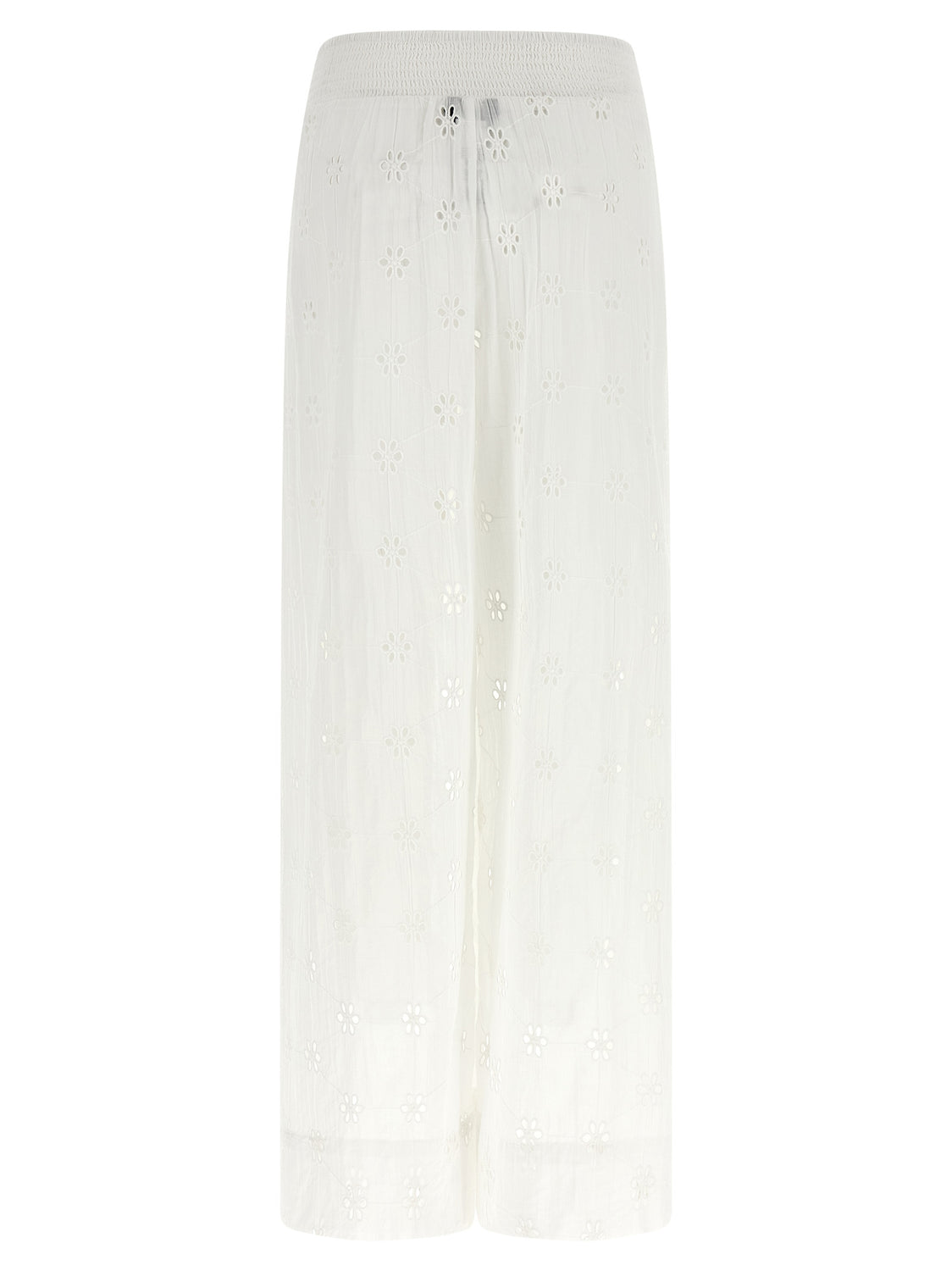 White Cotton Casual Pants