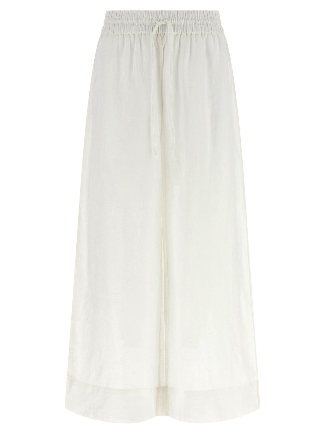 White Linen Casual Pants