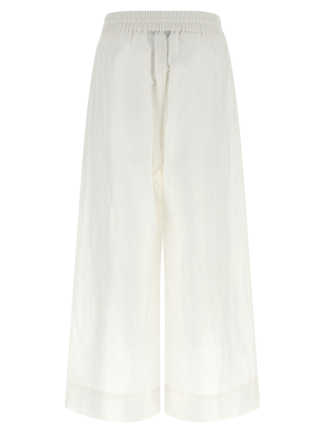 White Linen Casual Pants