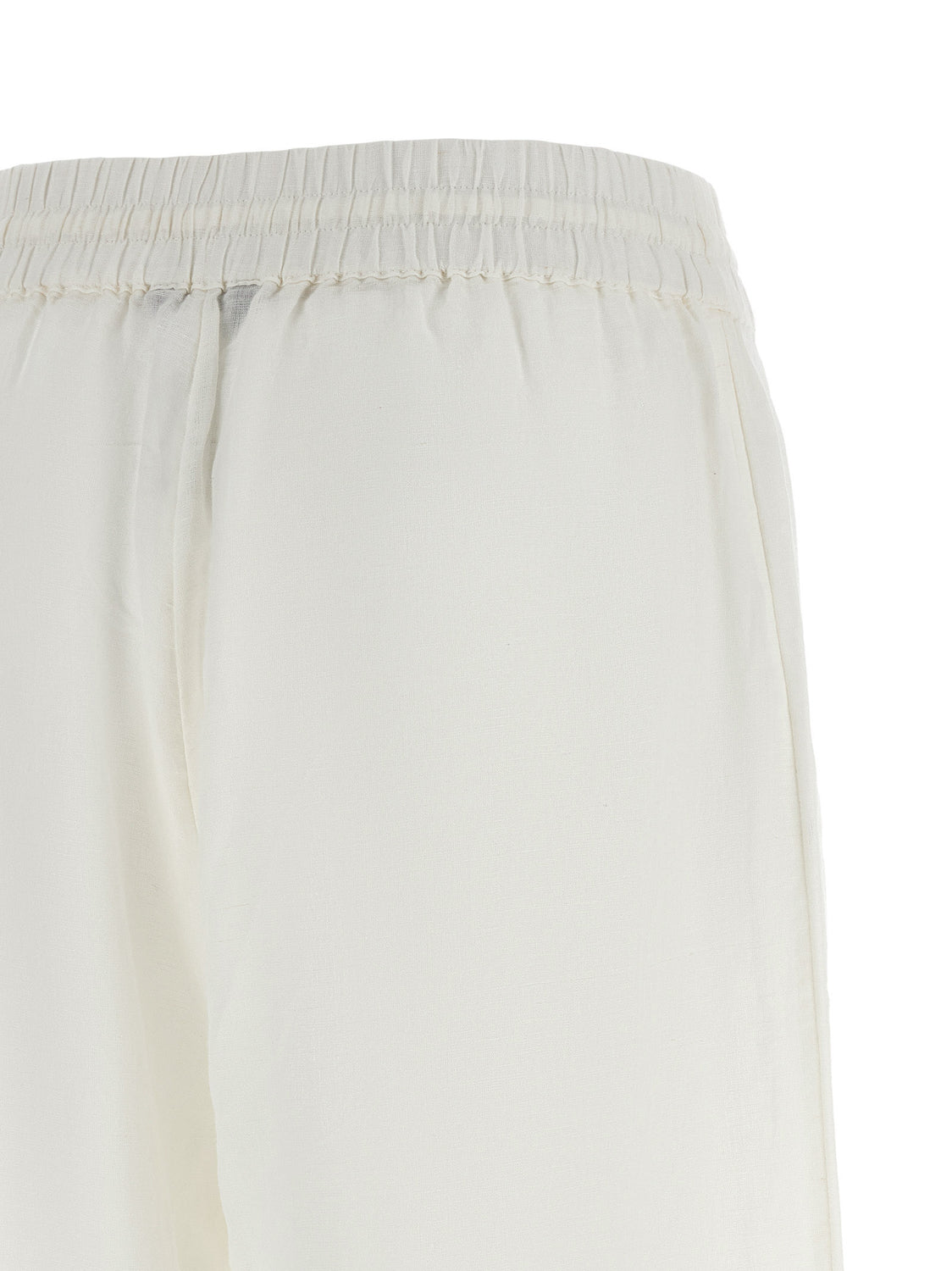 White Linen Casual Pants