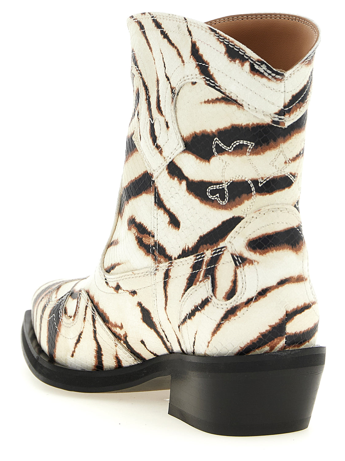 Beige Polyester Chelsea Boots