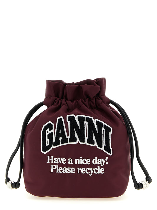 Bordeaux Recycled Polyamide Clutch Bag