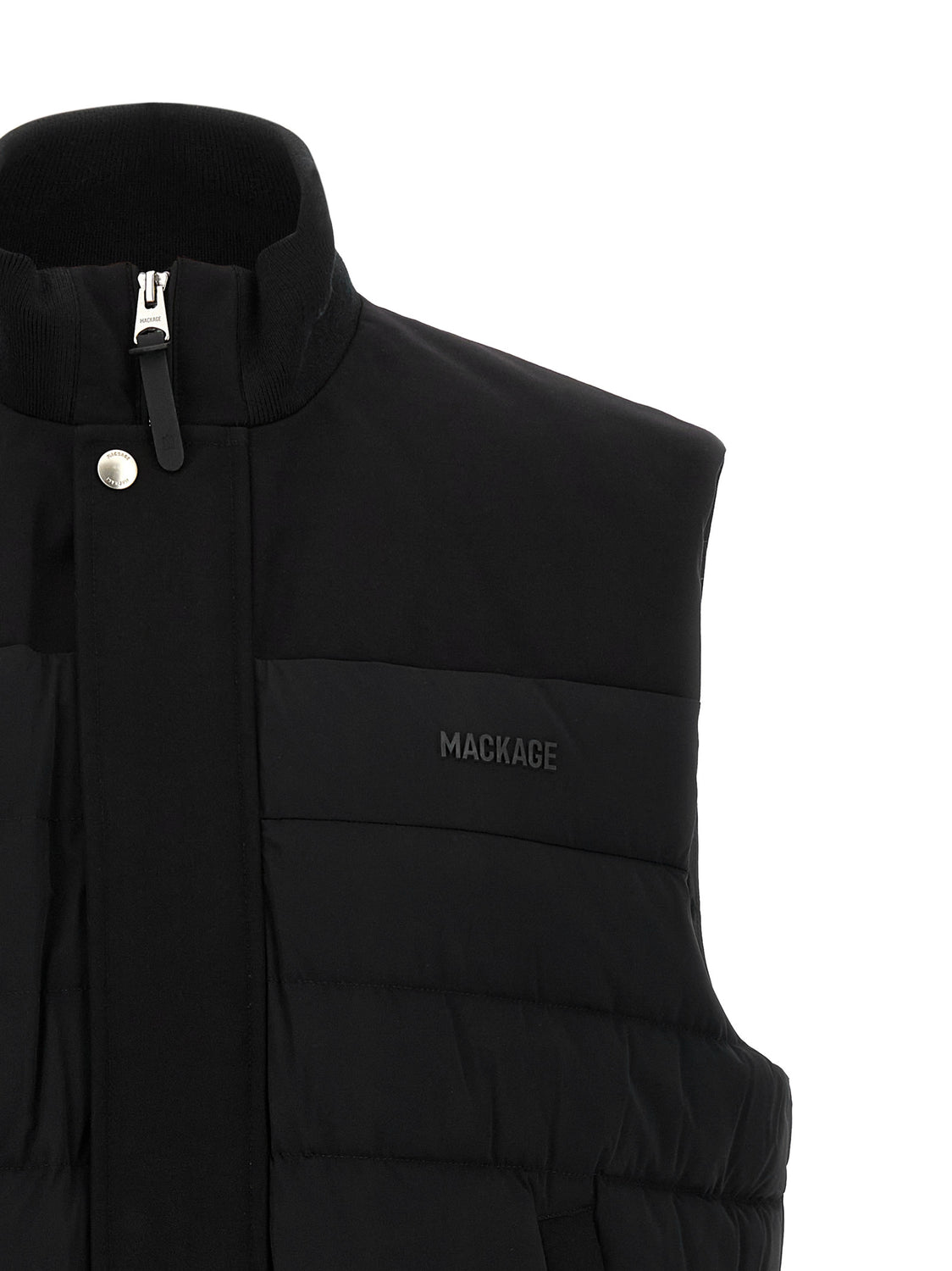 Black Nylon Sleeveless Jacket