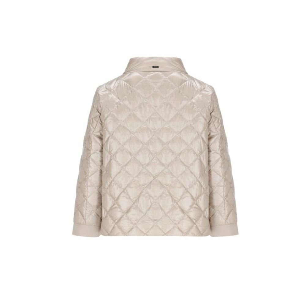 Beige Polyamide Full-Length Jacket
