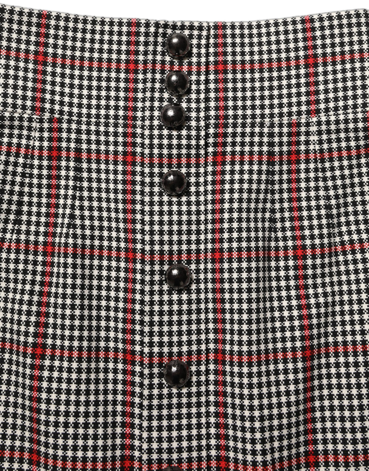 Gray Checkered High Waist A-line Mini Skirt
