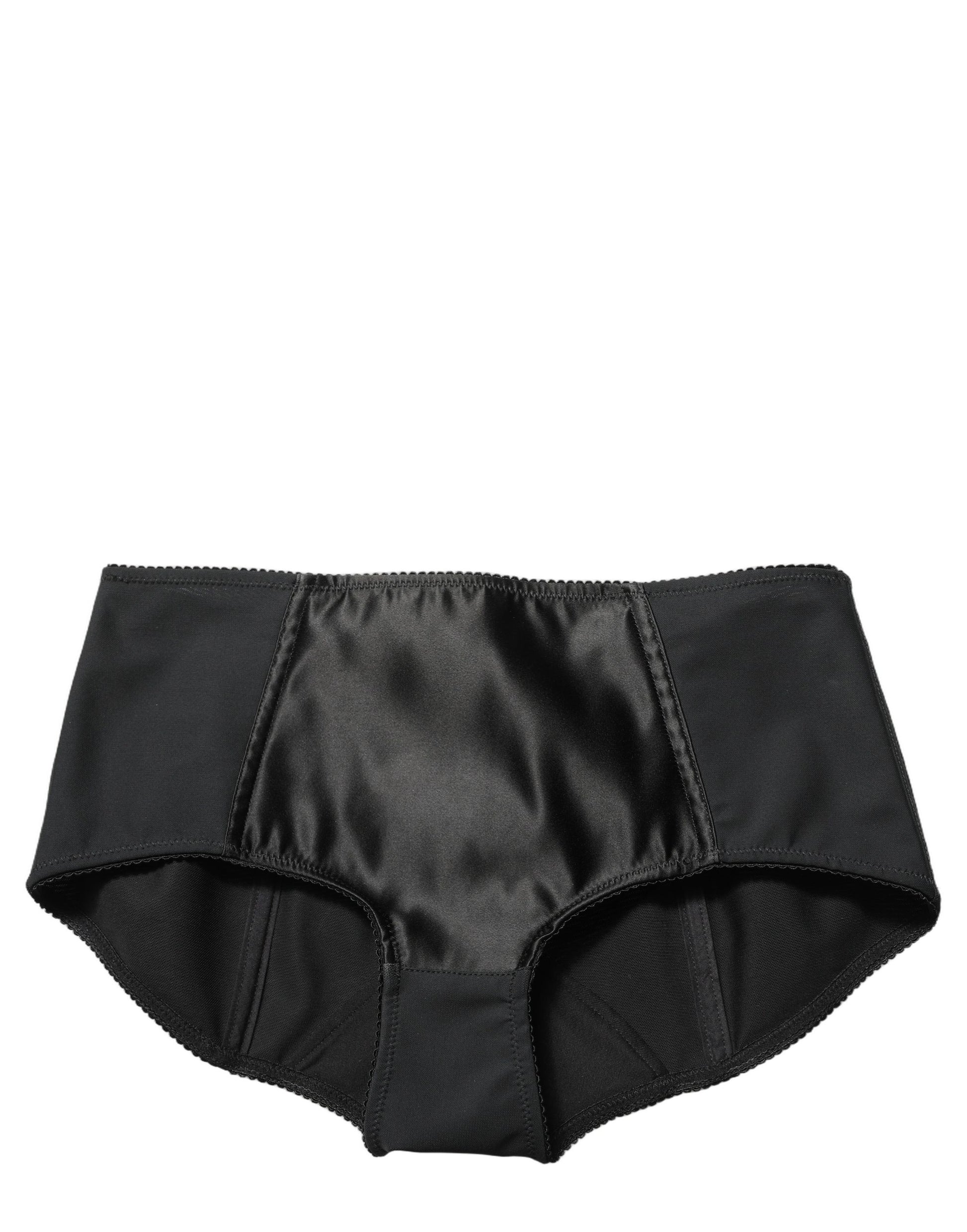 Black Low Waist Satin Culotte Hotpants Shorts