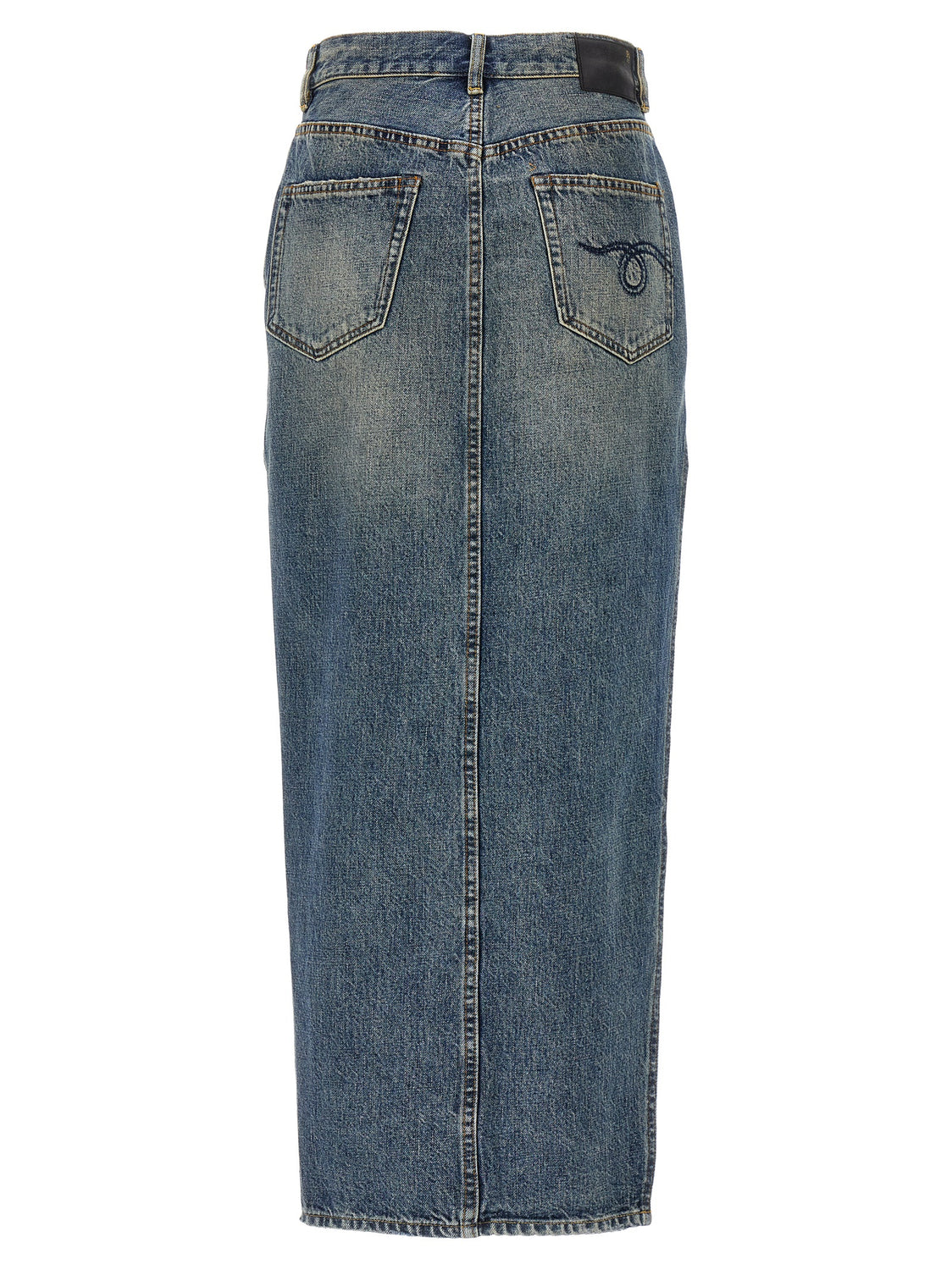 Blue Cotton Mini Skirt