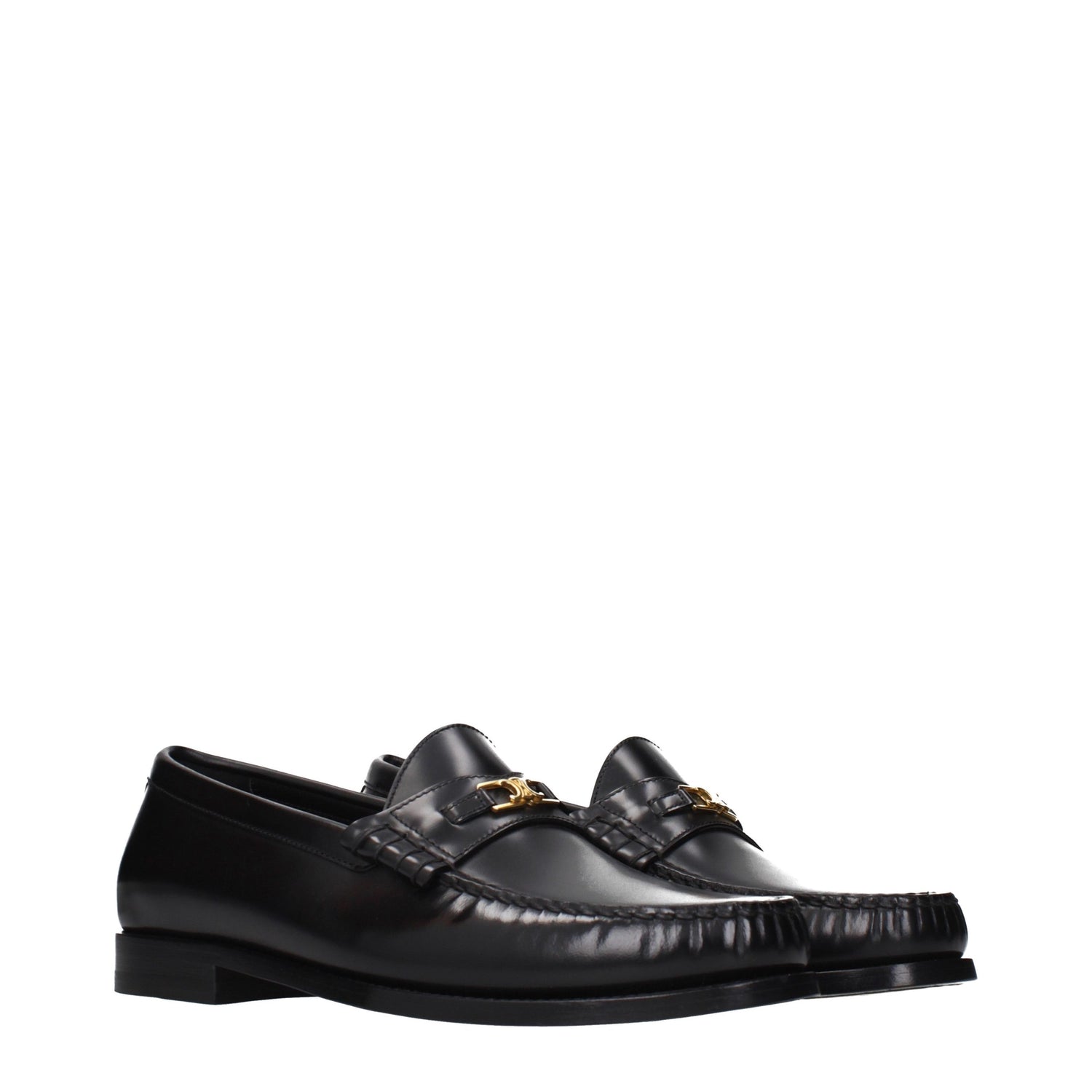 Black Leather Slip-On Loafers