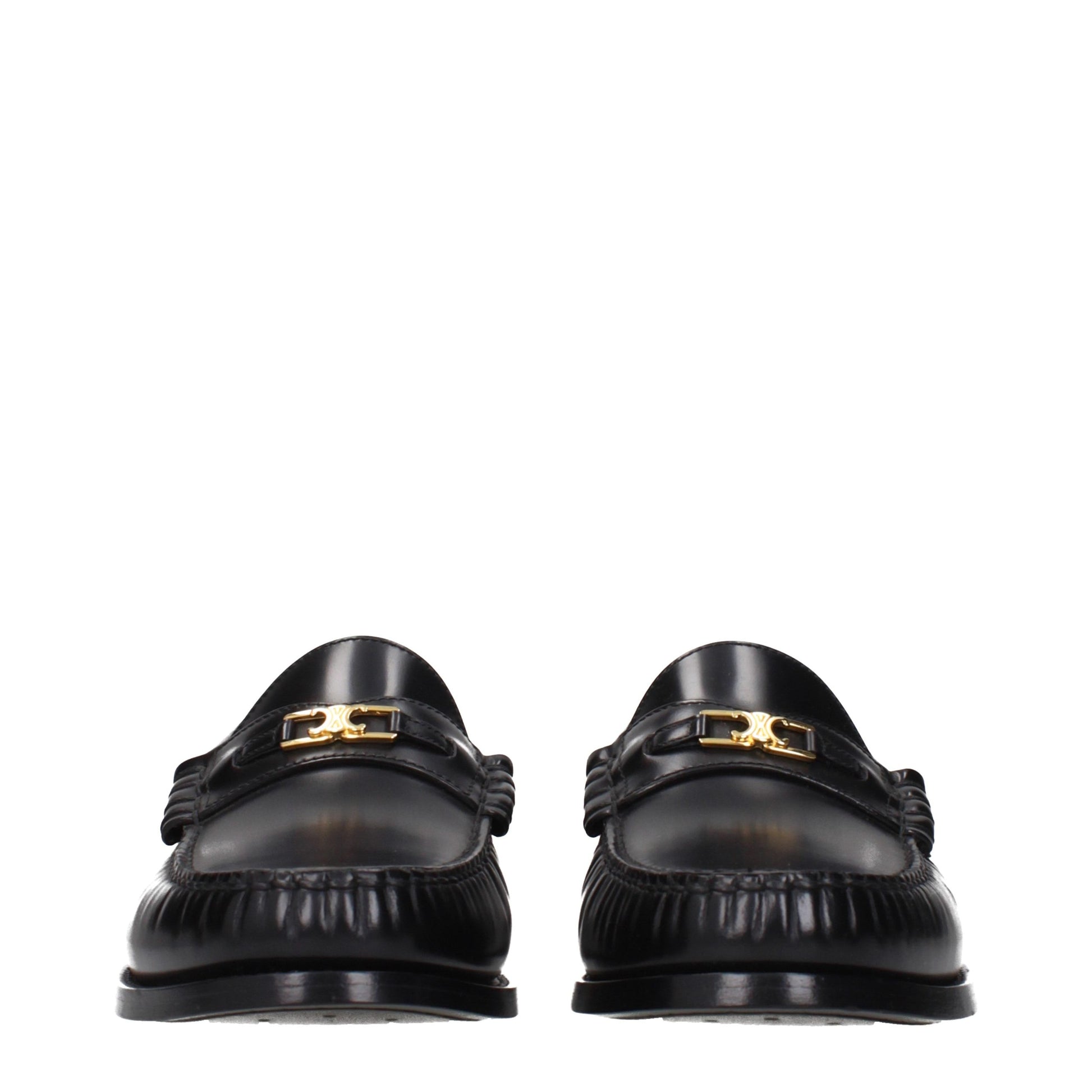 Black Leather Slip-On Loafers