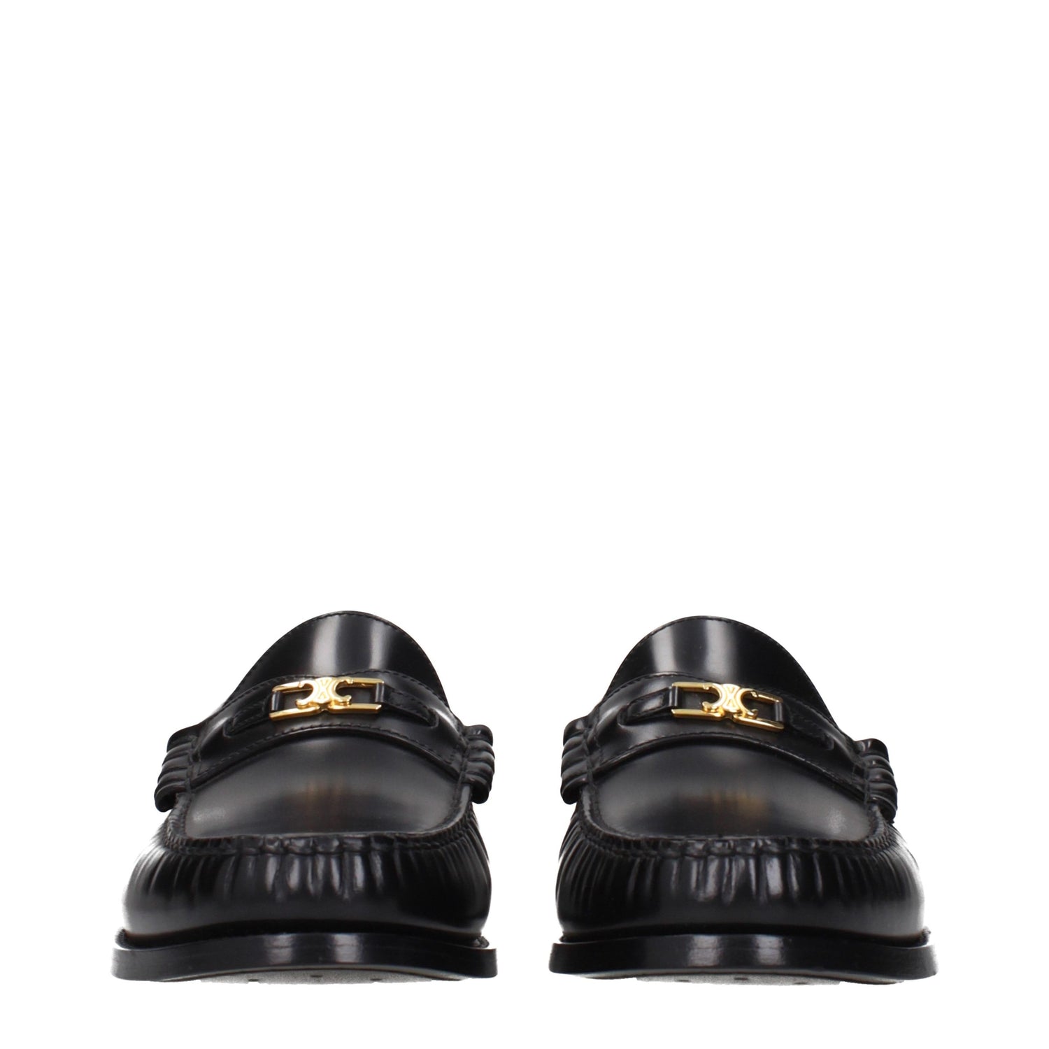 Black Leather Slip-On Loafers