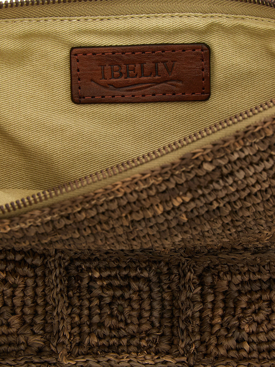 Brown Raffia Clutch Bag
