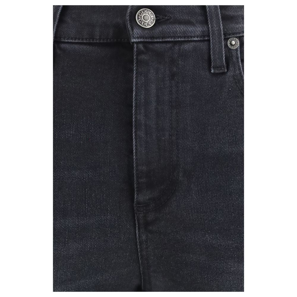 Black Cotton Skinny Jeans