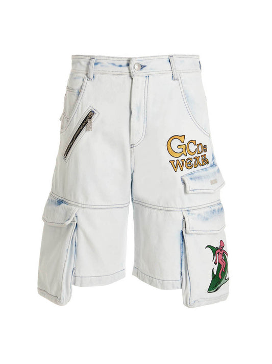 Blue Cotton Bermuda Shorts