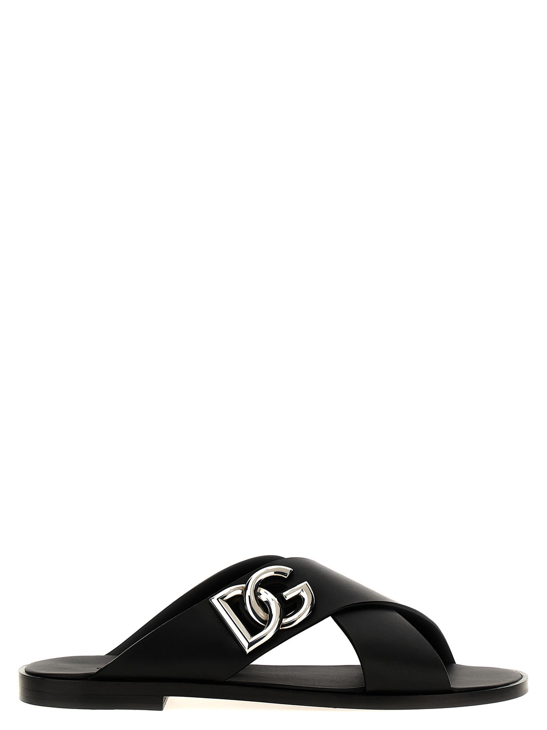 Black Calfskin Slides