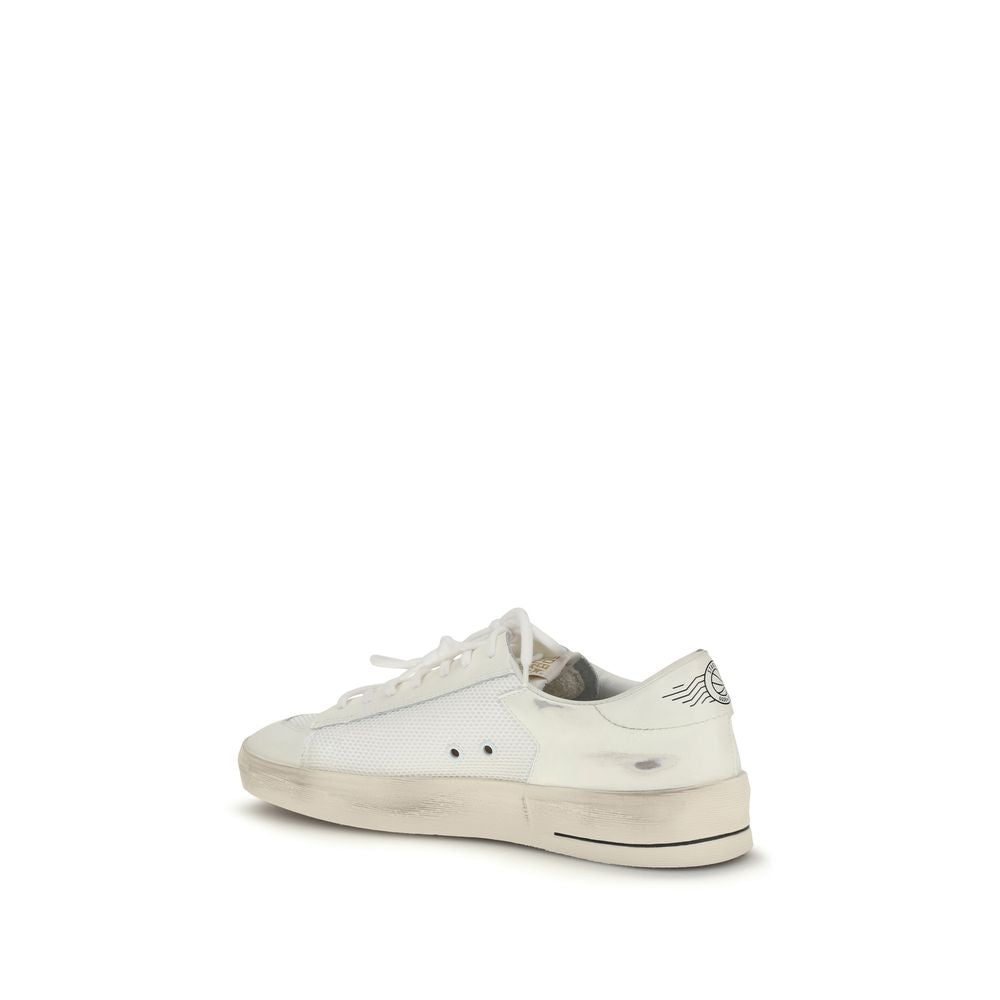 White Calf Leather Bos Taurus Sneakers