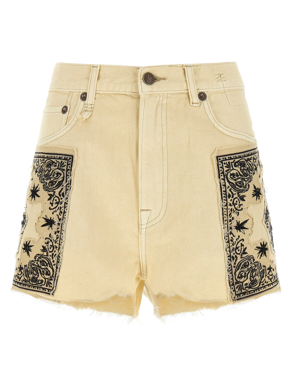 Beige Cotton Bermuda Shorts