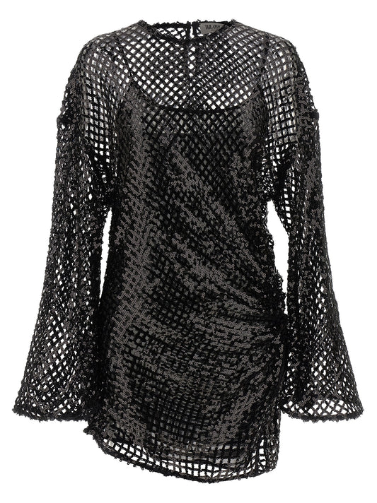 Black Polyester Short Dress