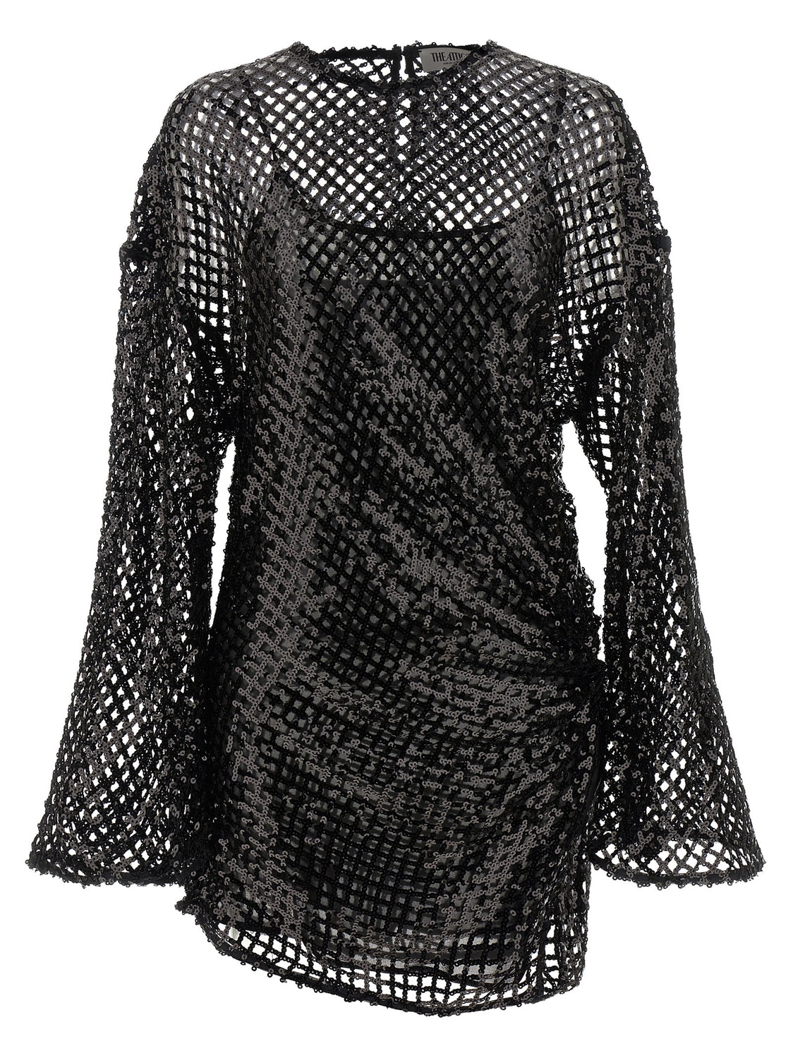 Black Polyester Short Dress