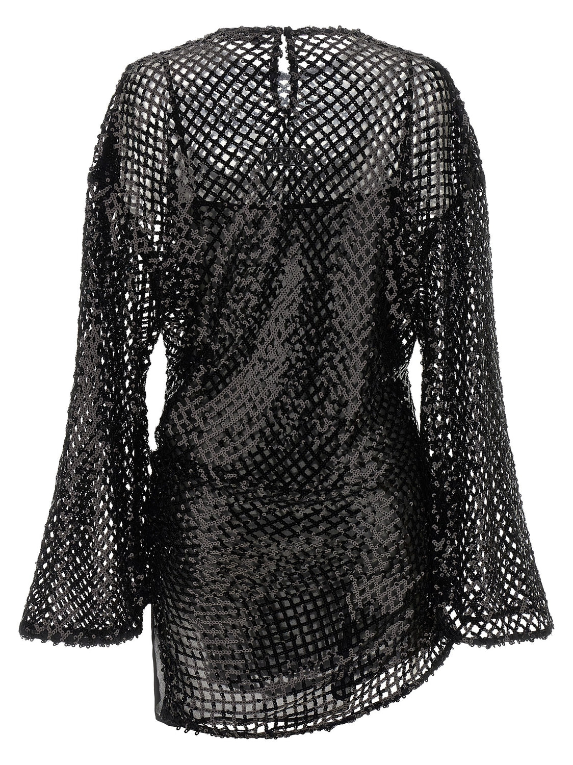 Black Polyester Short Dress