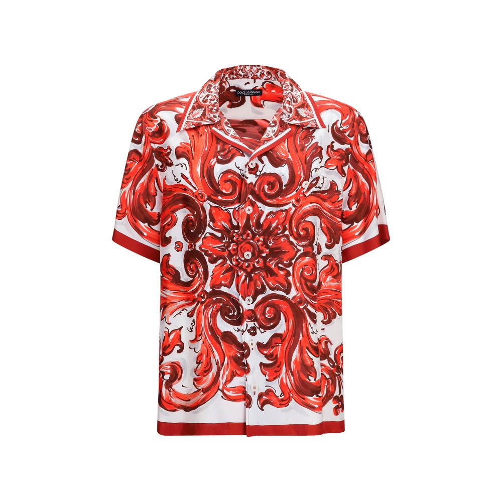 Red Silk Pattern Shirt
