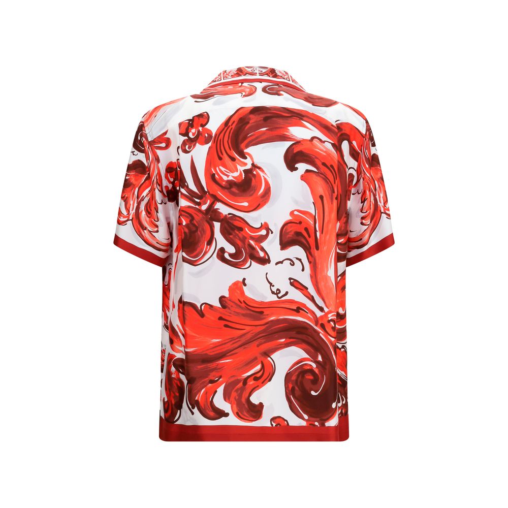 Red Silk Pattern Shirt