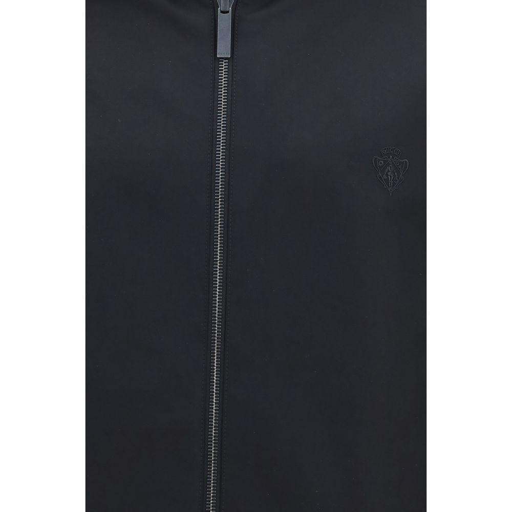 Black Polyester Bomber