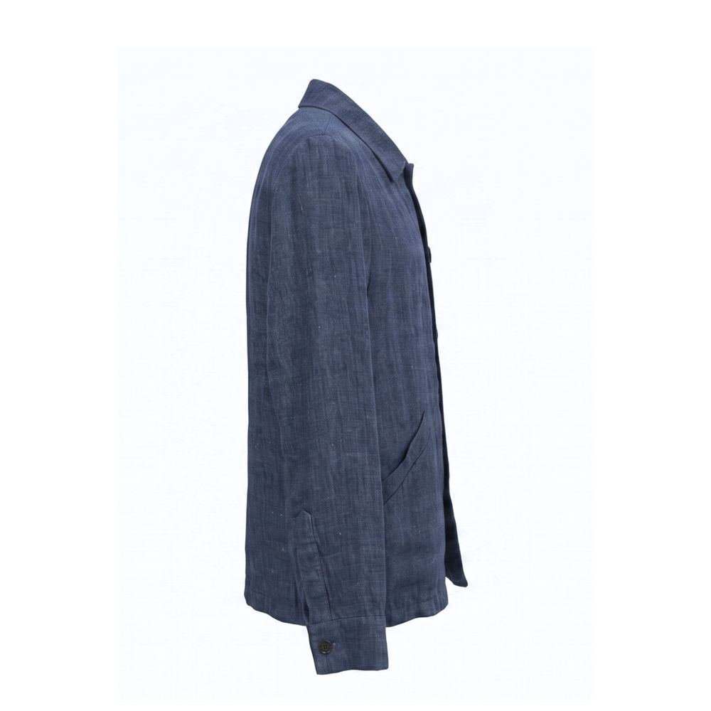 Blue Linen Men's Jacket