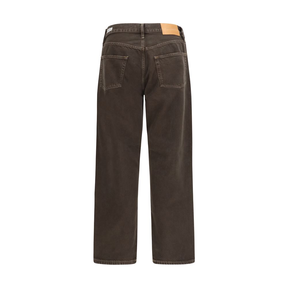 Brown Cotton Relaxed Fit Jeans