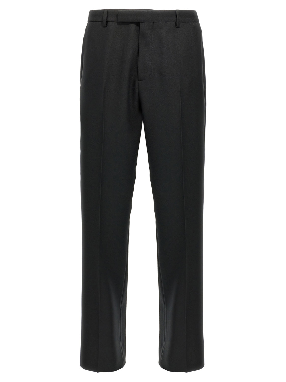 Black Polyester Casual Pants
