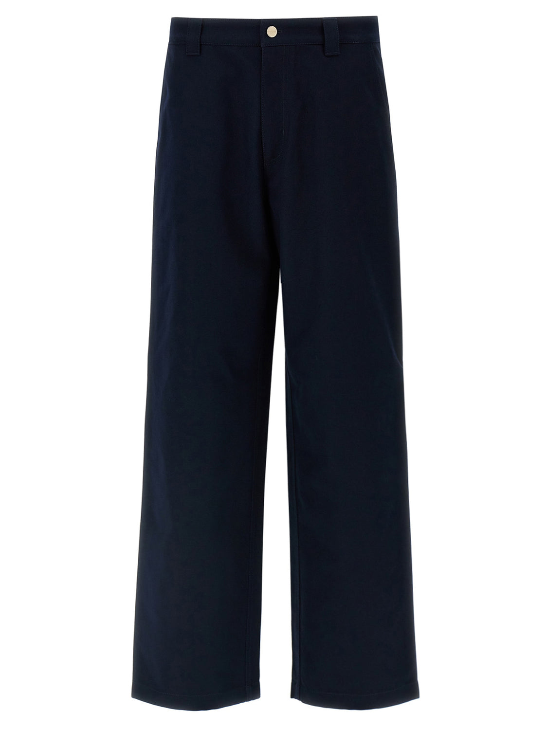 Blue Cotton Casual Pants