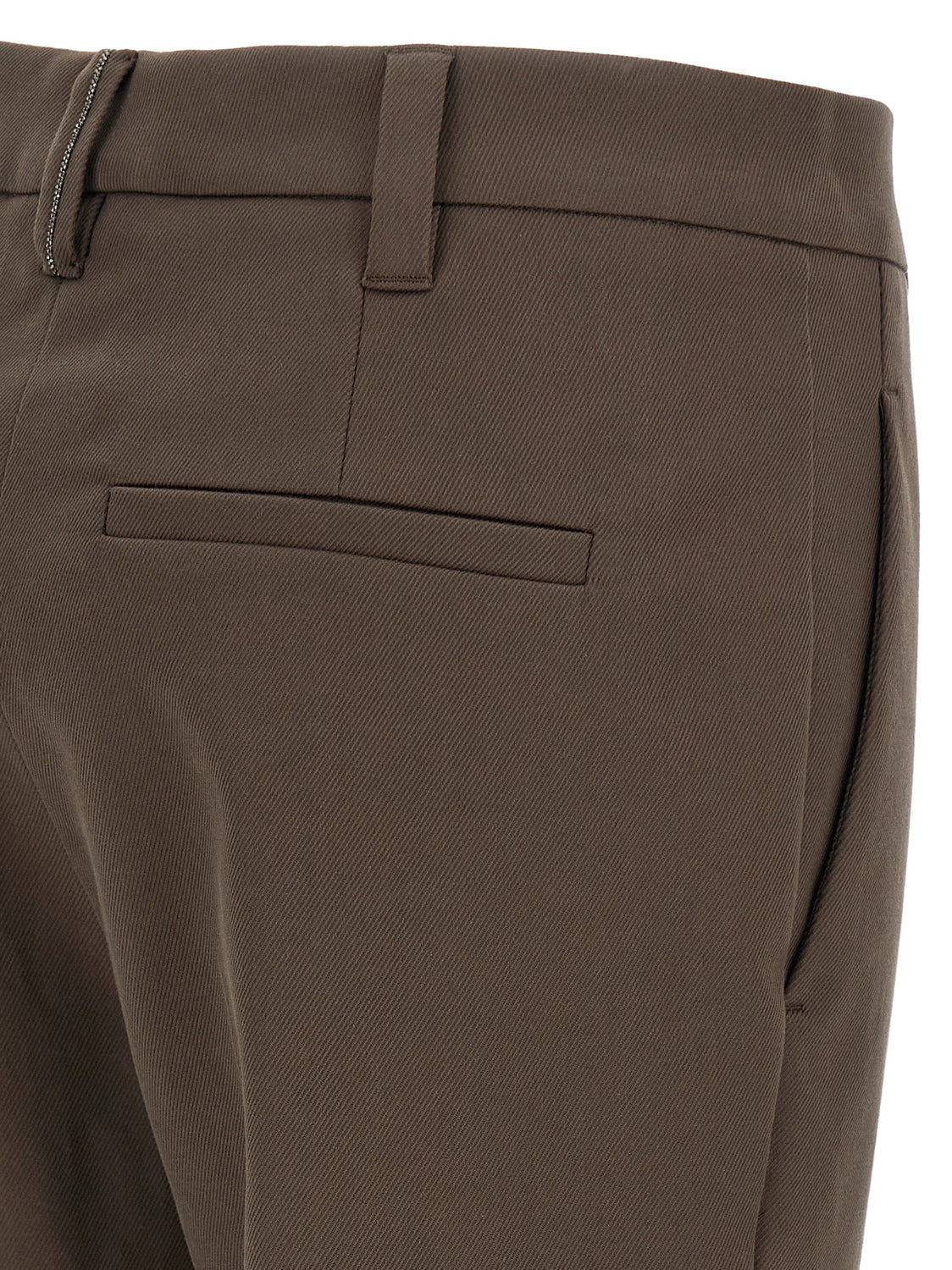 Brown Cotton Casual Pants