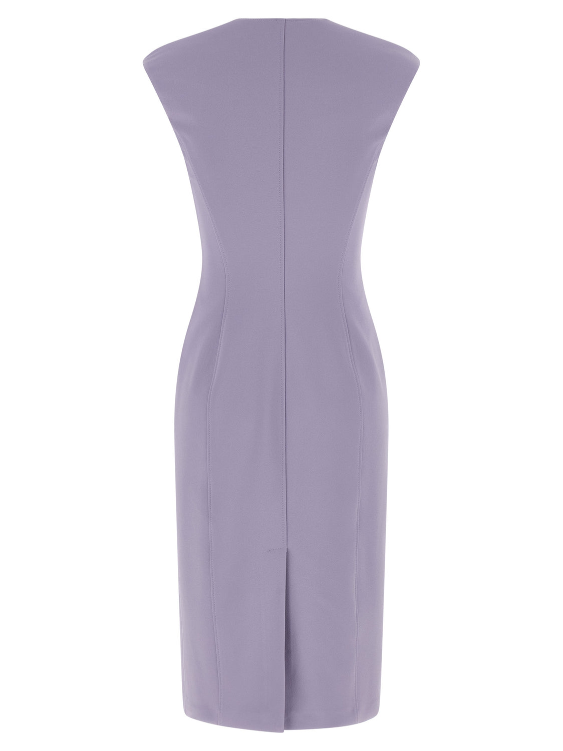 Purple Polyester Midi Dress