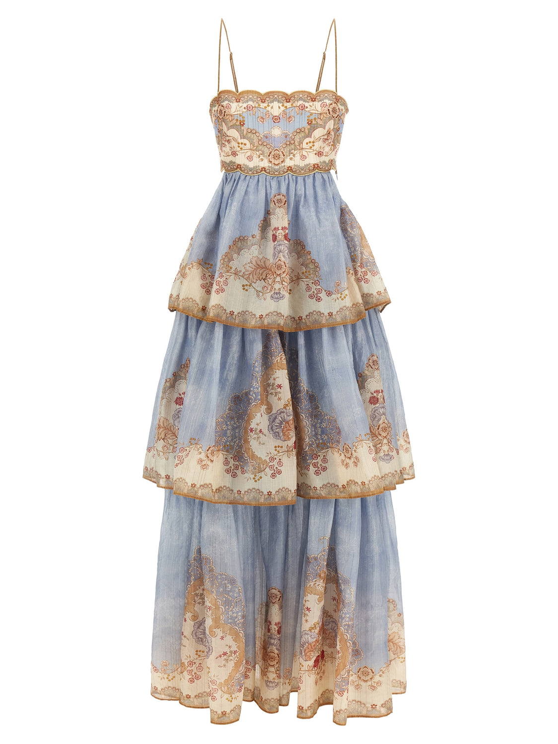 Blue Cotton Long Dress