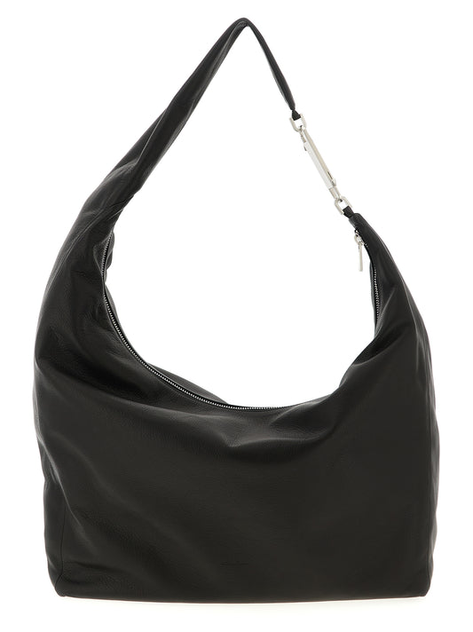Black Calfskin Shoulder Bag