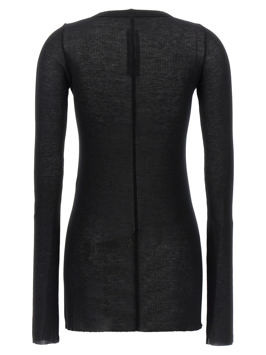 Black Viscose Long Sleeve T-Shirt