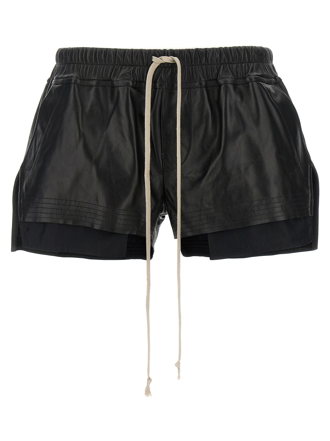 Black Lamb Leather Bermuda Shorts