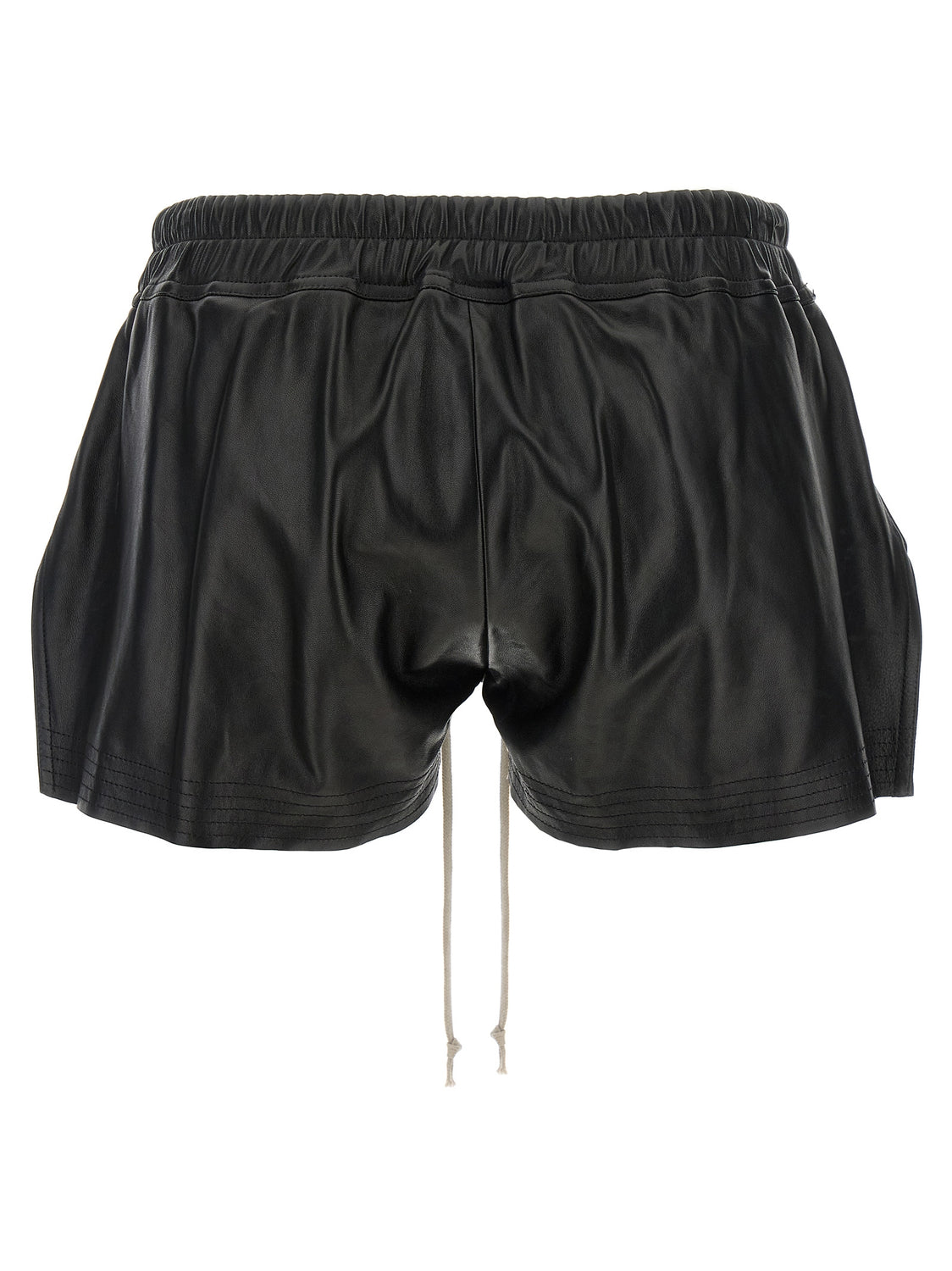 Black Lamb Leather Bermuda Shorts