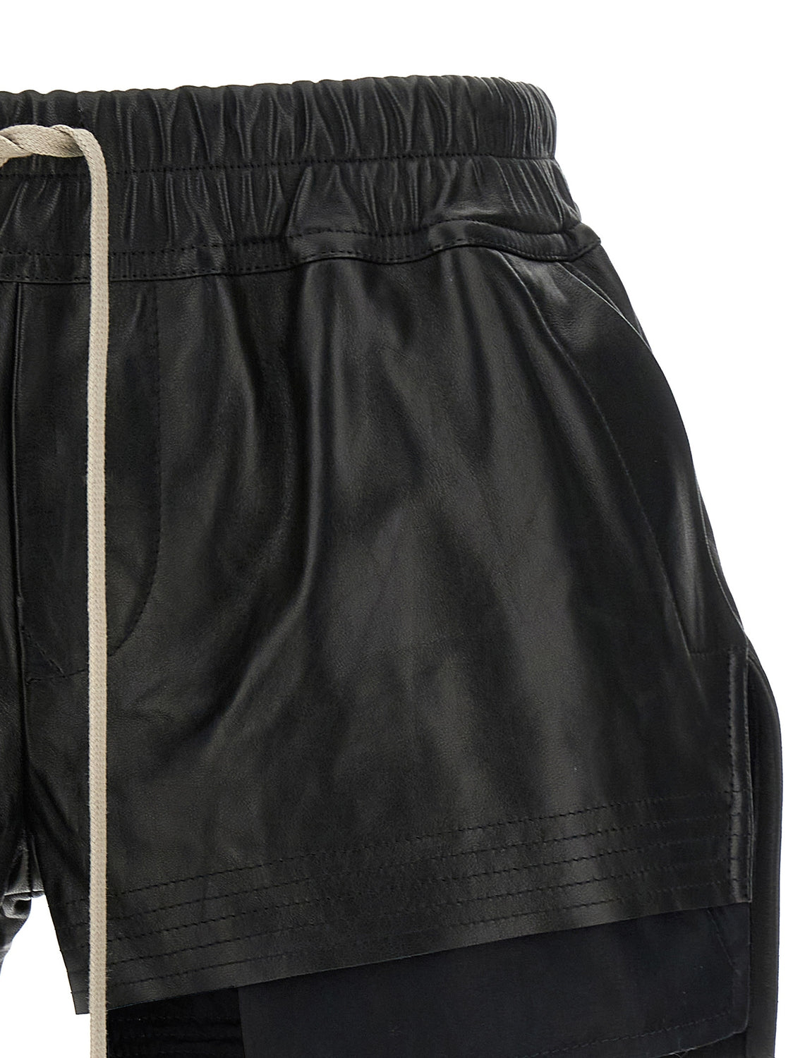 Black Lamb Leather Bermuda Shorts