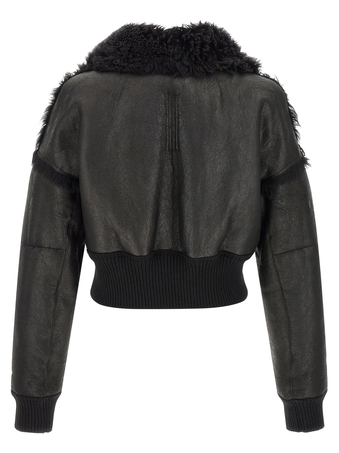 Black Lamb Fur Leather Jacket